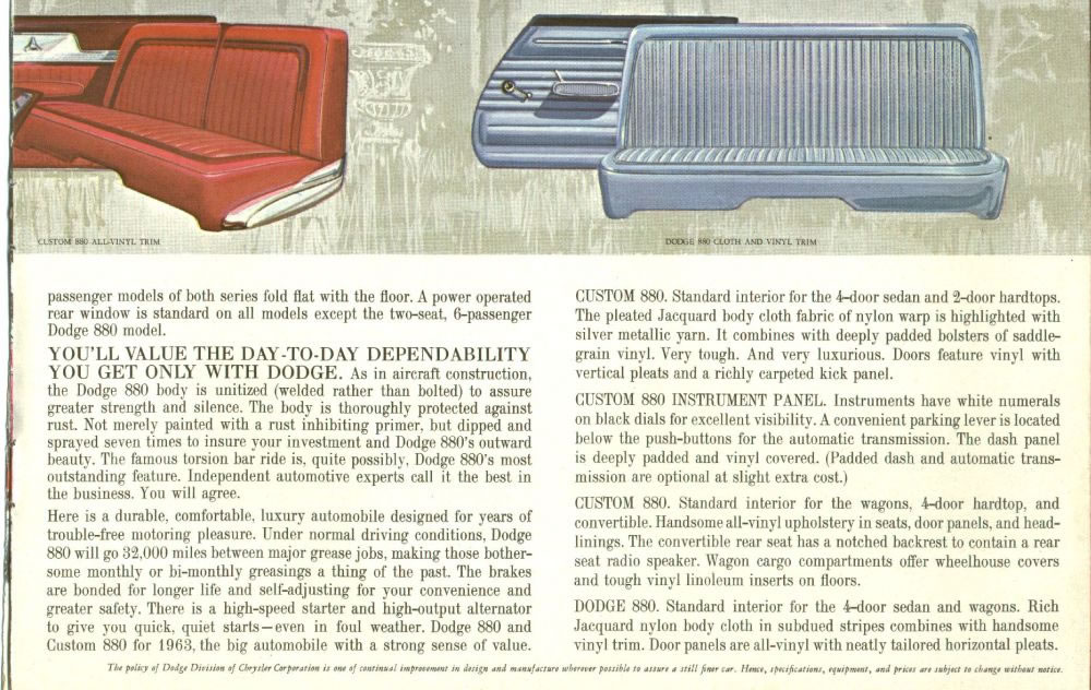 1963 Dodge 880 Brochure Page 1